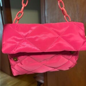 Quilted Pink Chain Shoulder Bag